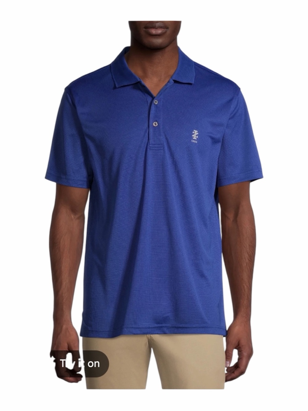 IZOD Golf Blue Textured Polo Shirt XXL Performance Moisture Wicking Coastal
